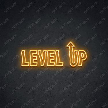 'Level Up' Neon Sign 45cm (1.5ft) / Orange / LED by Neon Icons
